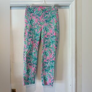 Lilly Pulitzer High Rise Kelly Pant Prosecco Pink Hanging Around